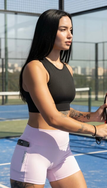 Short Deportivo Rosado con Bolsillo Lateral