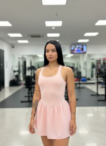 Enterizo de Falda Rosa claro
