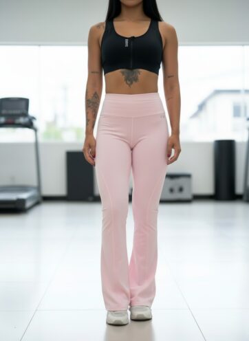 Pantalon rosa claro bota campana