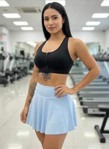 Falda short lisa azul bebe con elastico superior